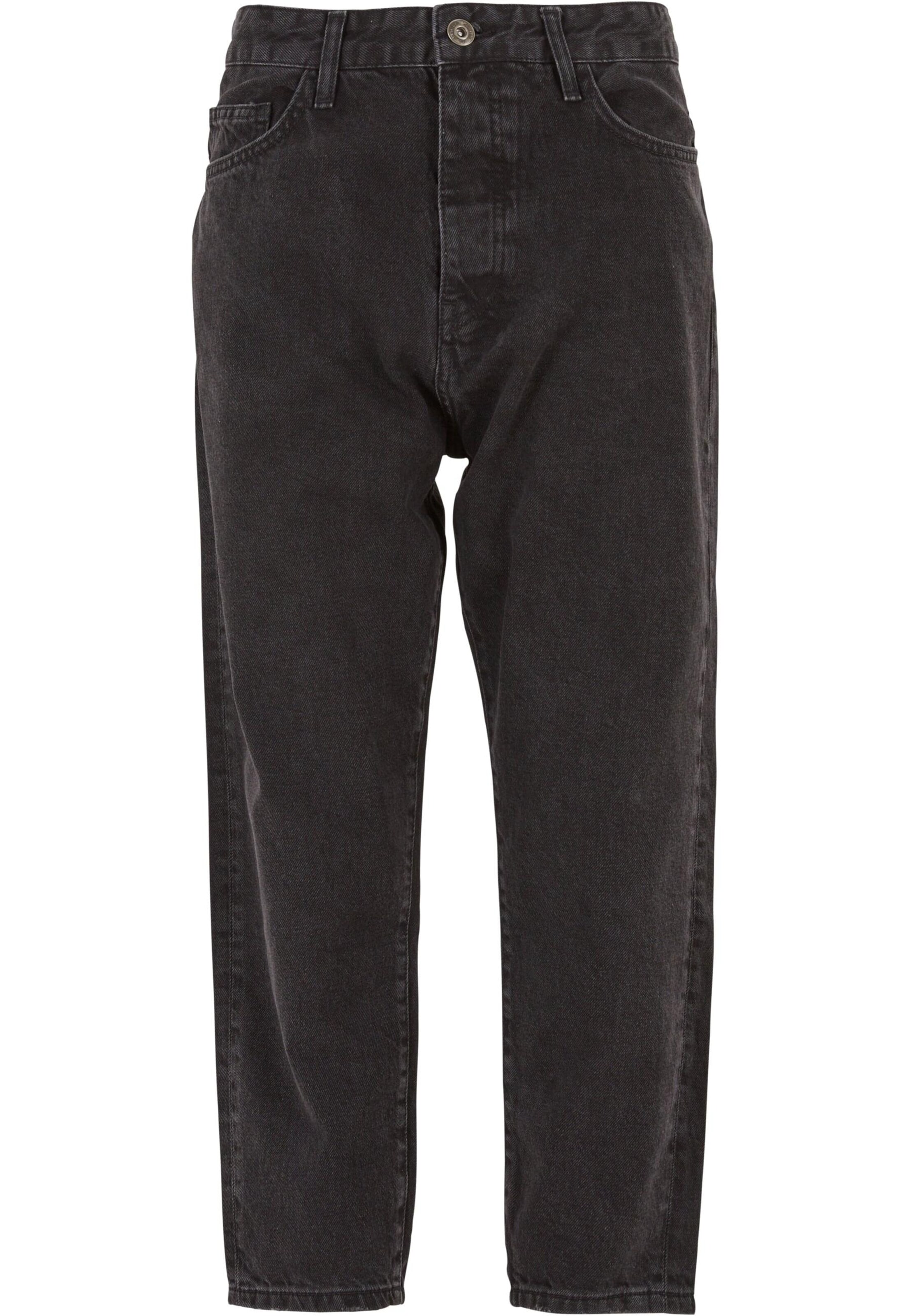 2Y Premium Tapered Jeans in Schwarz: Vorderseite