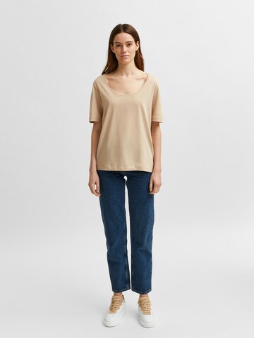 SELECTED FEMME T-Shirt in Beige