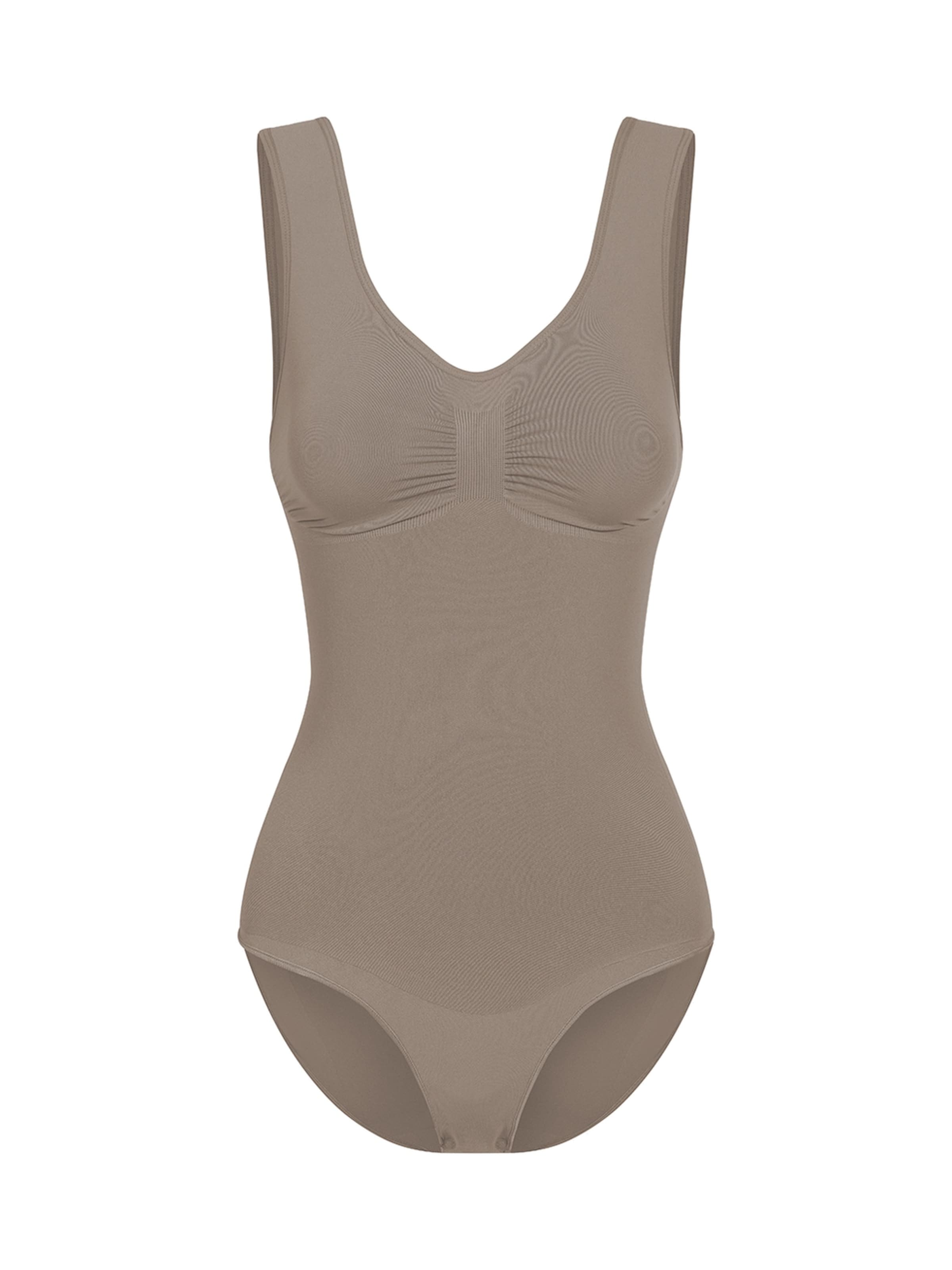 cfab (formerly creamy fabrics) Shapingbody 'Tank Bodysuit Sculpting Shapewear mit Slip'‌‌‌‌‌ in Grau: Vorderseite