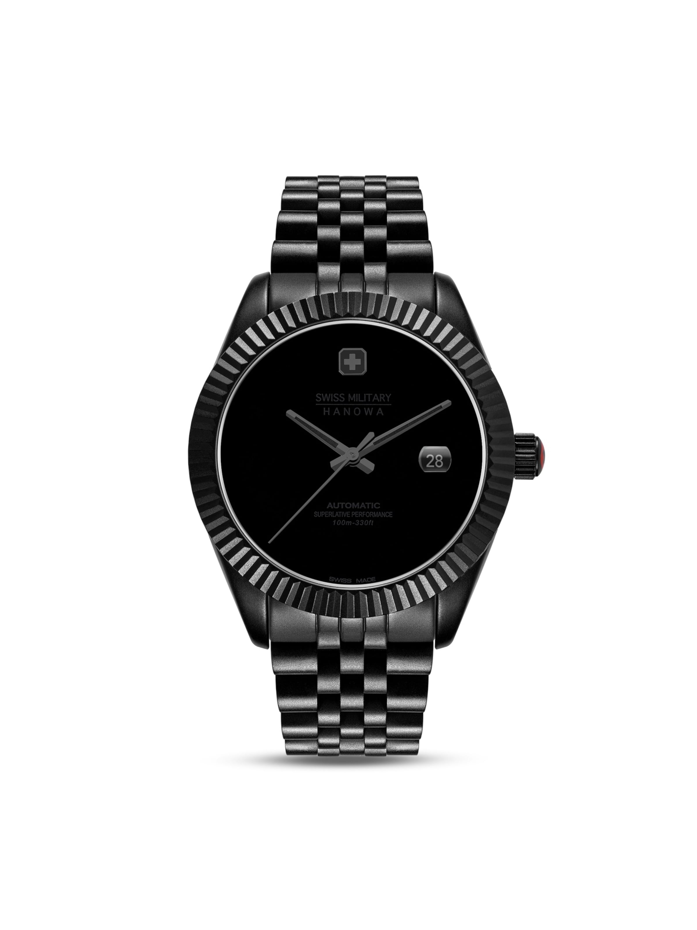 SWISS MILITARY HANOWA Analog watch ' DARK NIGHT ' in Black: front