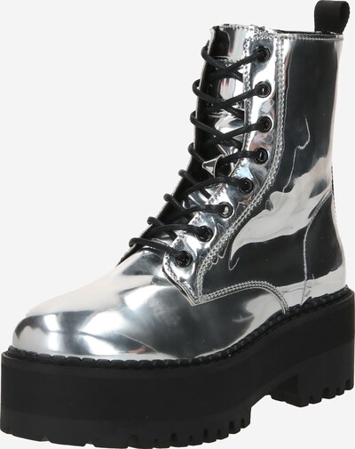 Tommy Jeans Snørestøvletter i sort / sølv / hvid, Produktvisning