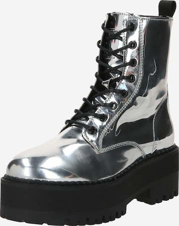 Bottines à lacets Tommy Jeans en argent : devant