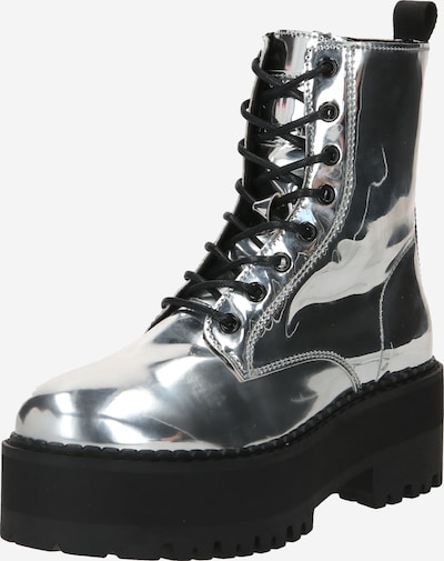 Tommy Jeans Lace-Up Ankle Boots in Black / Silver / White, Item view