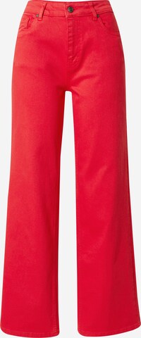 PULZ Jeans Широка кройка Дънки в червено: отпред