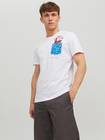 JACK & JONES Shirt 'Christmas' in White: front