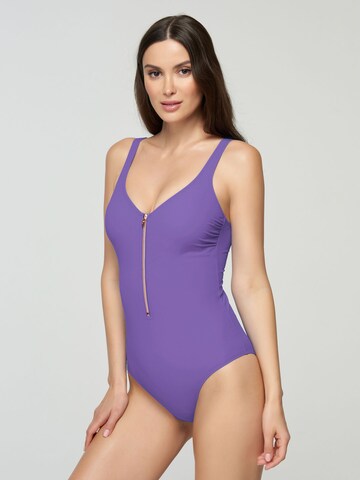 Marc & André Push-up Swimsuit in Purple: front