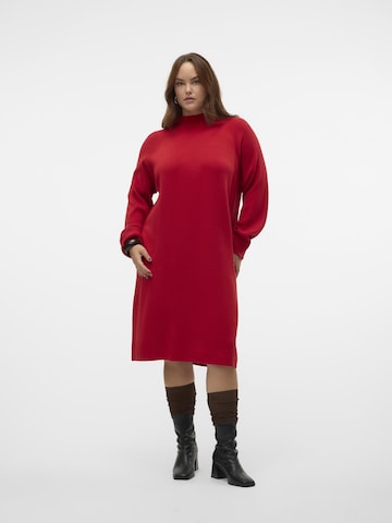 Vero Moda Curve Strikkjole 'VMCGold' i rød