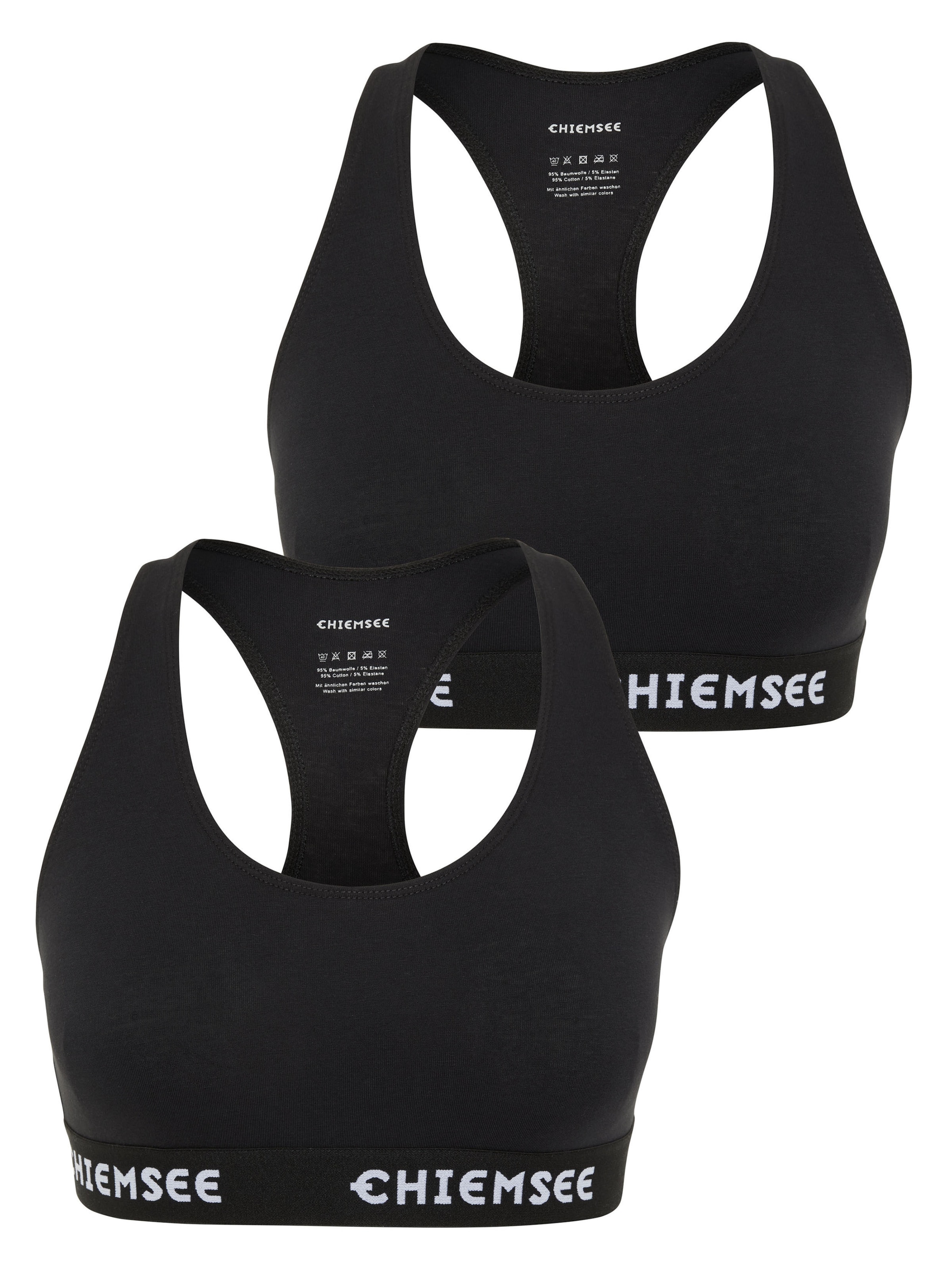 CHIEMSEE Bustier Sport-BH in Schwarz: Vorderseite
