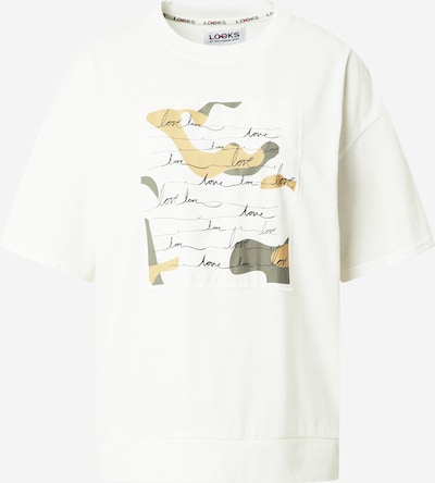 LOOKS by Wolfgang Joop T-shirt en jaune / greige / blanc cassé, Vue avec produit