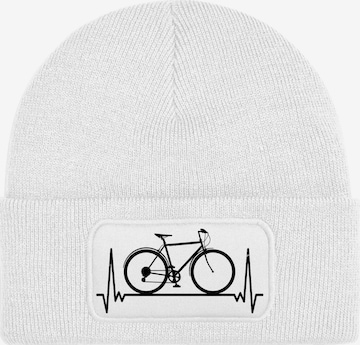 Youth Designz Mütze 'Heartbeat Fahrrad' in Weiß: Vorderseite