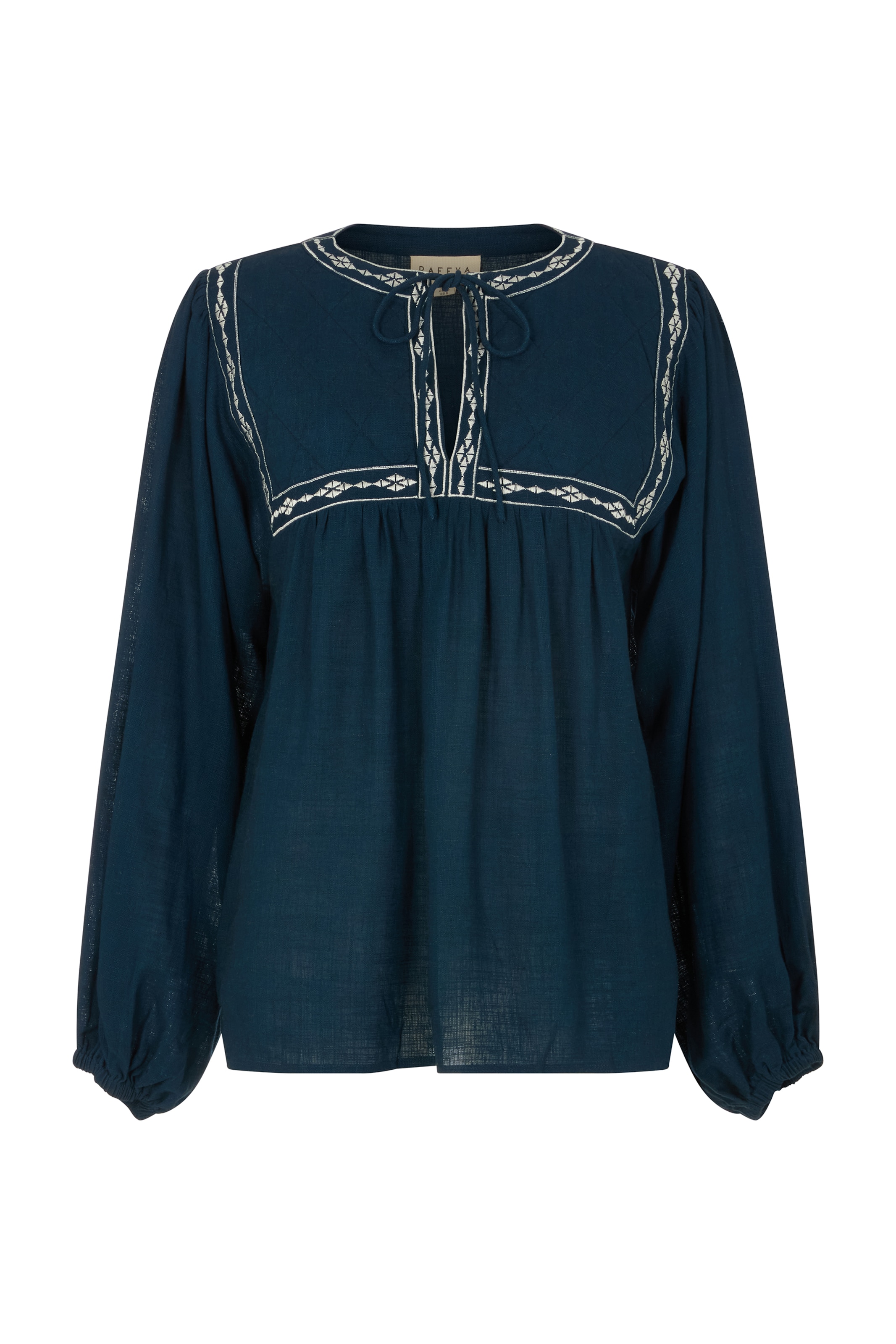 RAFFYA Blouse 'Baez Billowy' in Blue: front