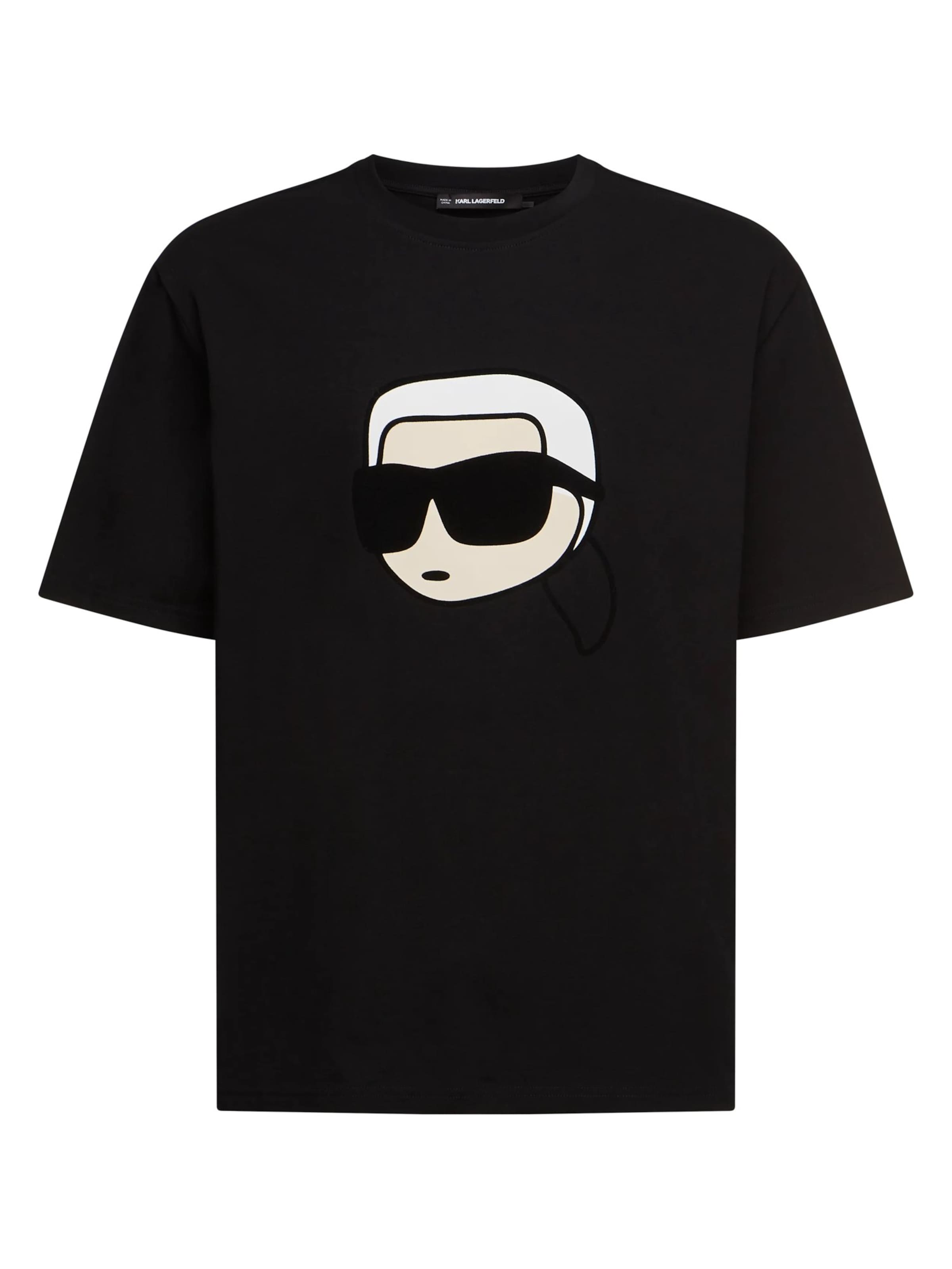 Karl Lagerfeld Μπλουζάκι 'Ikon' σε μαύρο: μπροστά