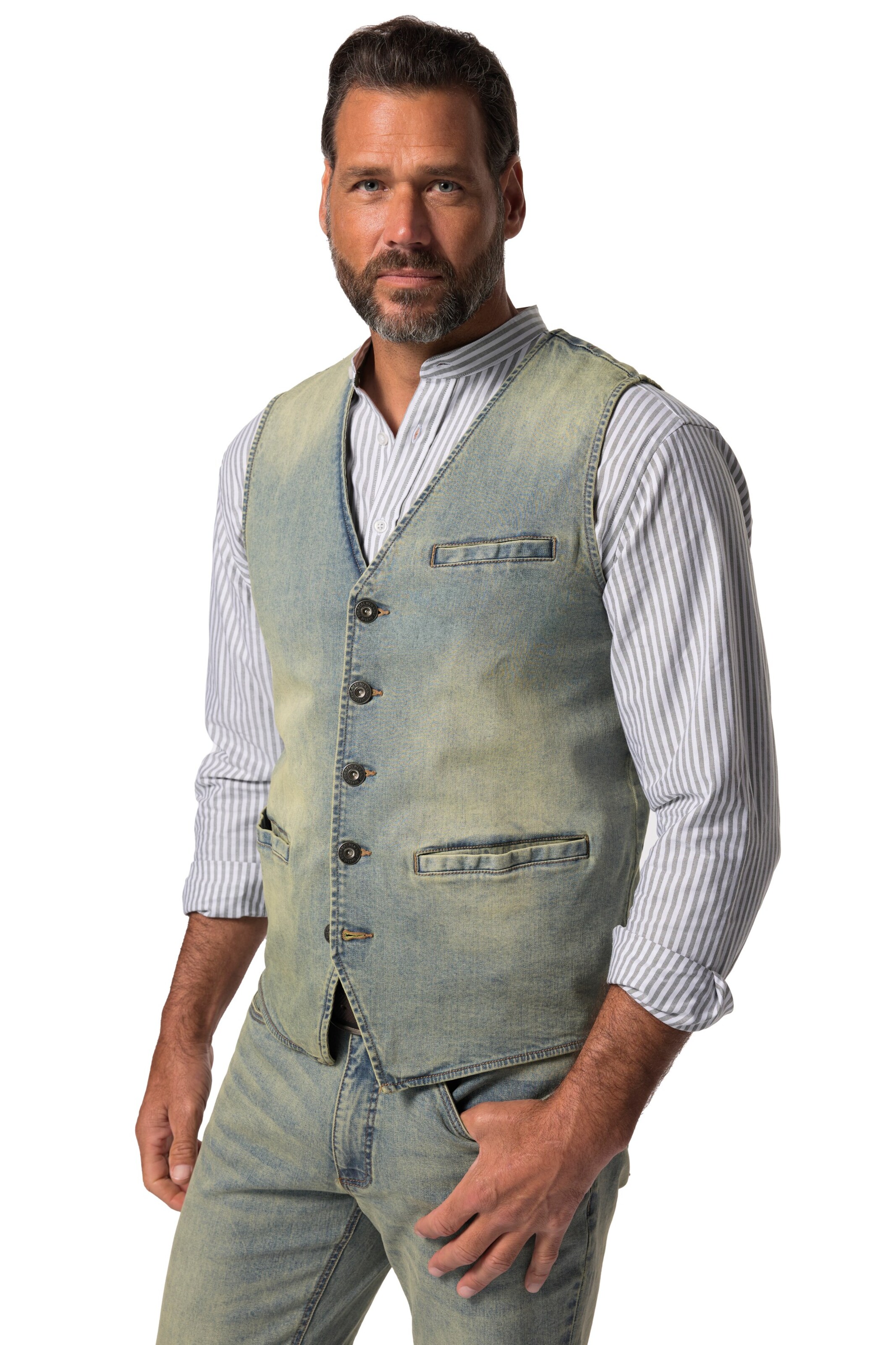 JP1880 Bodywarmer in Blauw: voorkant