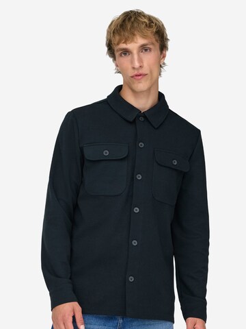 Only & Sons Regular fit Button Up Shirt 'Newkodyl' in Blue