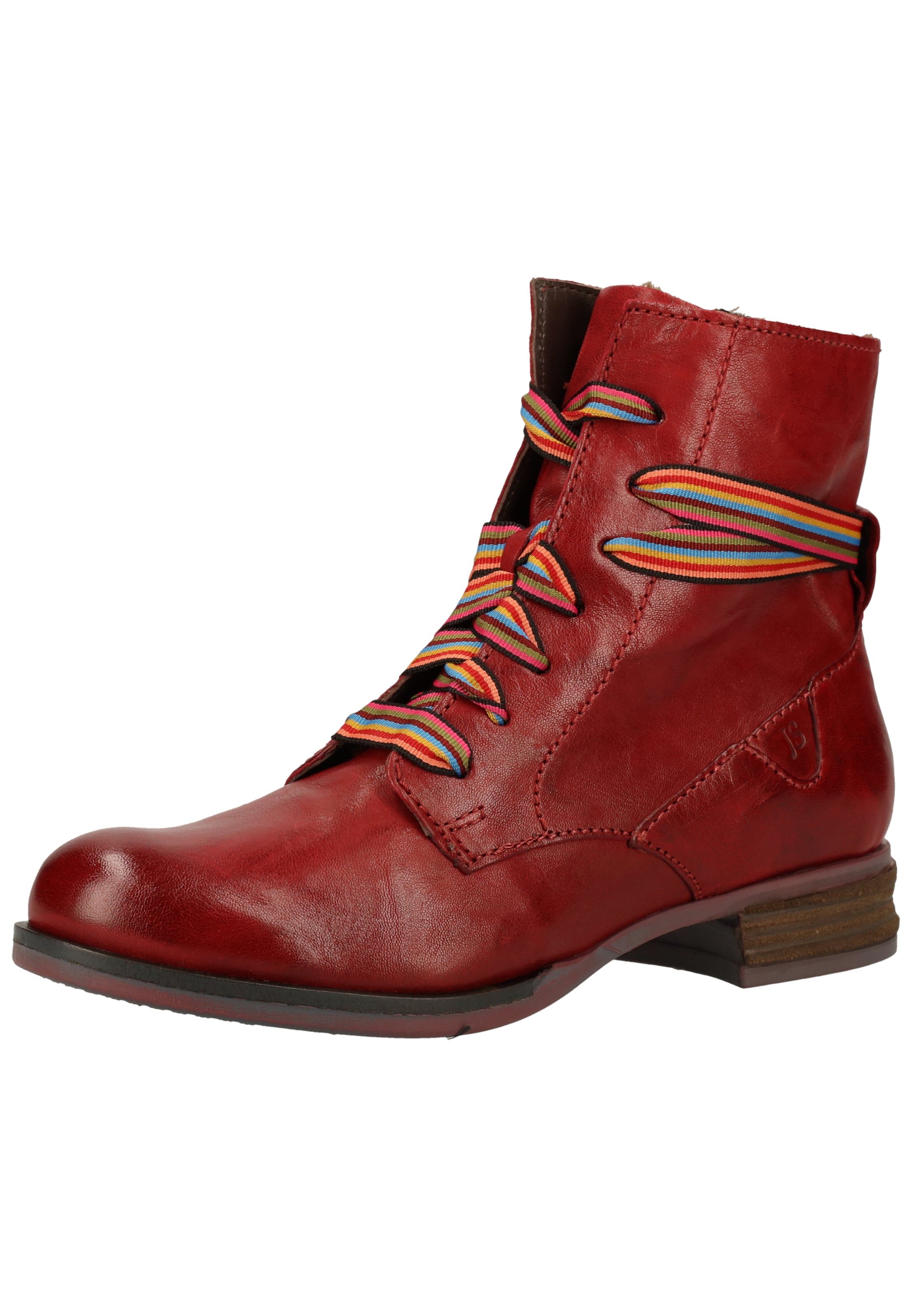 JOSEF SEIBEL Lace-Up Ankle Boots 'Sanja' in Red: front