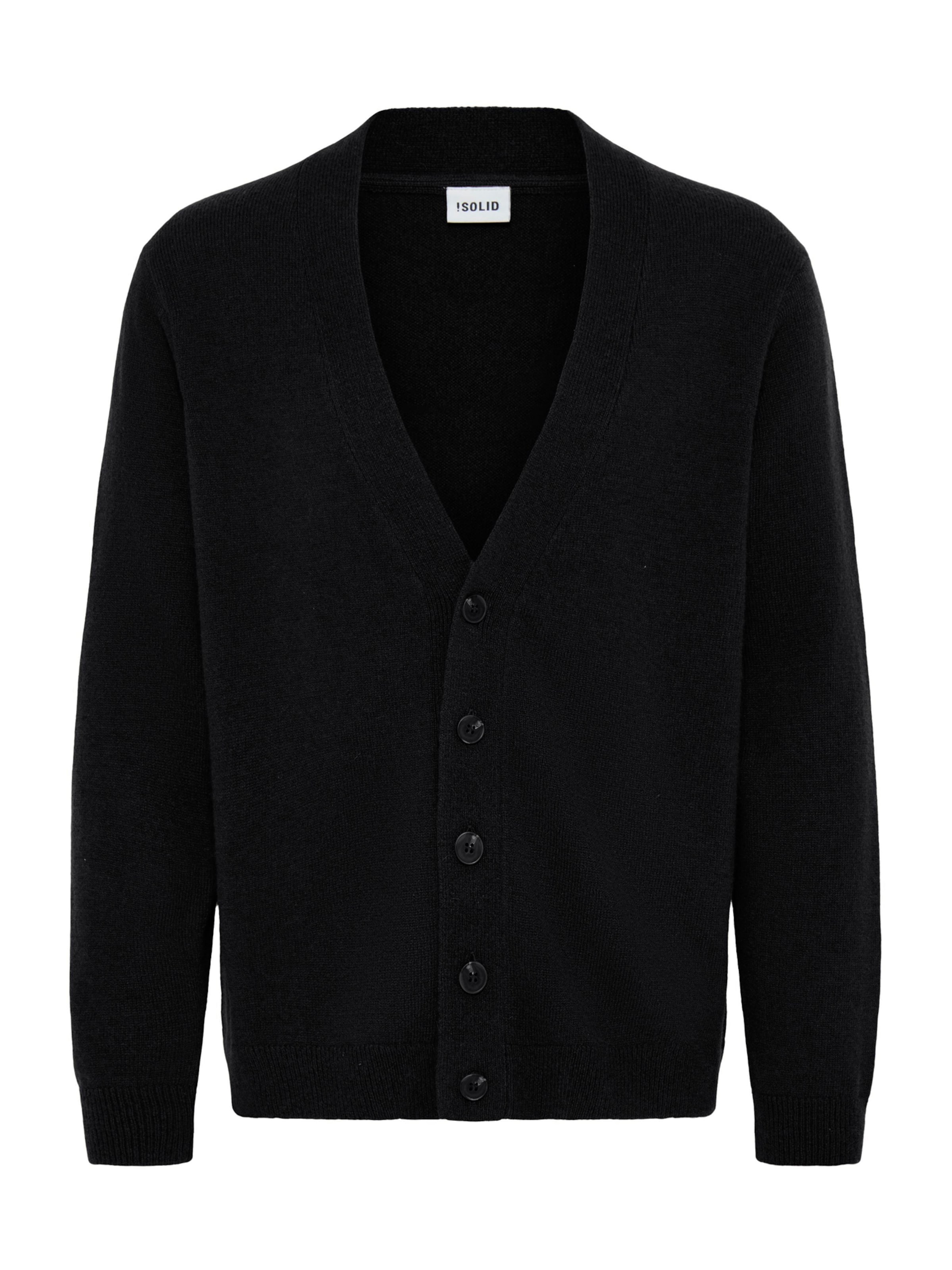 Vestes en maille 'SDRick' !Solid en noir : devant