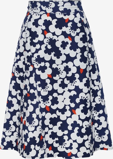 Mademoiselle YéYé Rock 'Lush Poppy' (GOTS) in blau / rot / weiß, Produktansicht