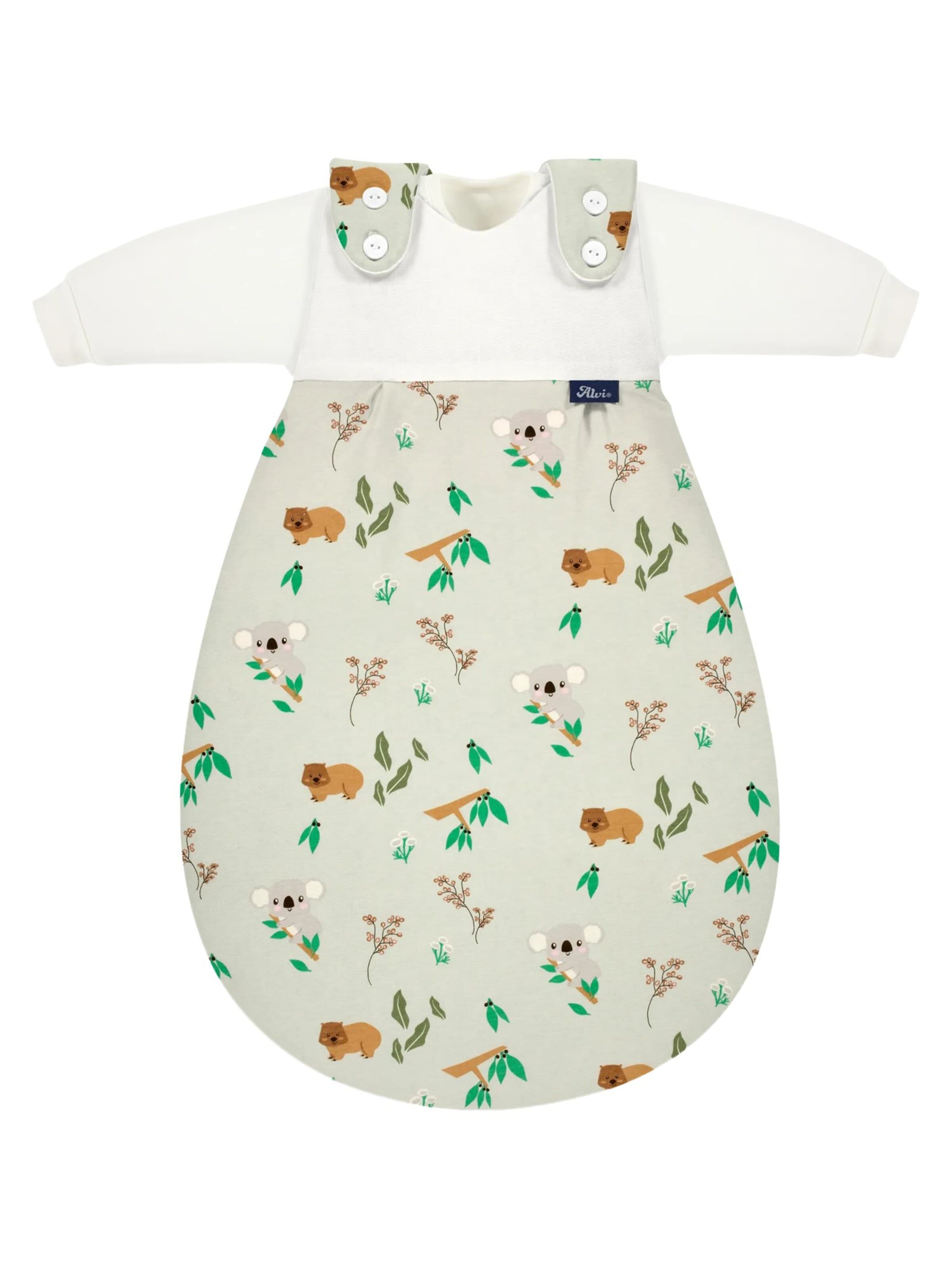 ALVI Sleeping Bag 'Schlafsack Baby-Mäxchen 3-teilig Bio-Baumwolle' in Green: front