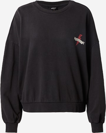 ONLY Sweatshirt 'LUCINDA' in Zwart: voorkant