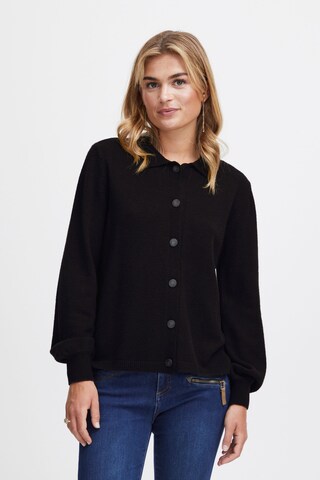 Fransa Knit Cardigan 'Bitte' in Black: front