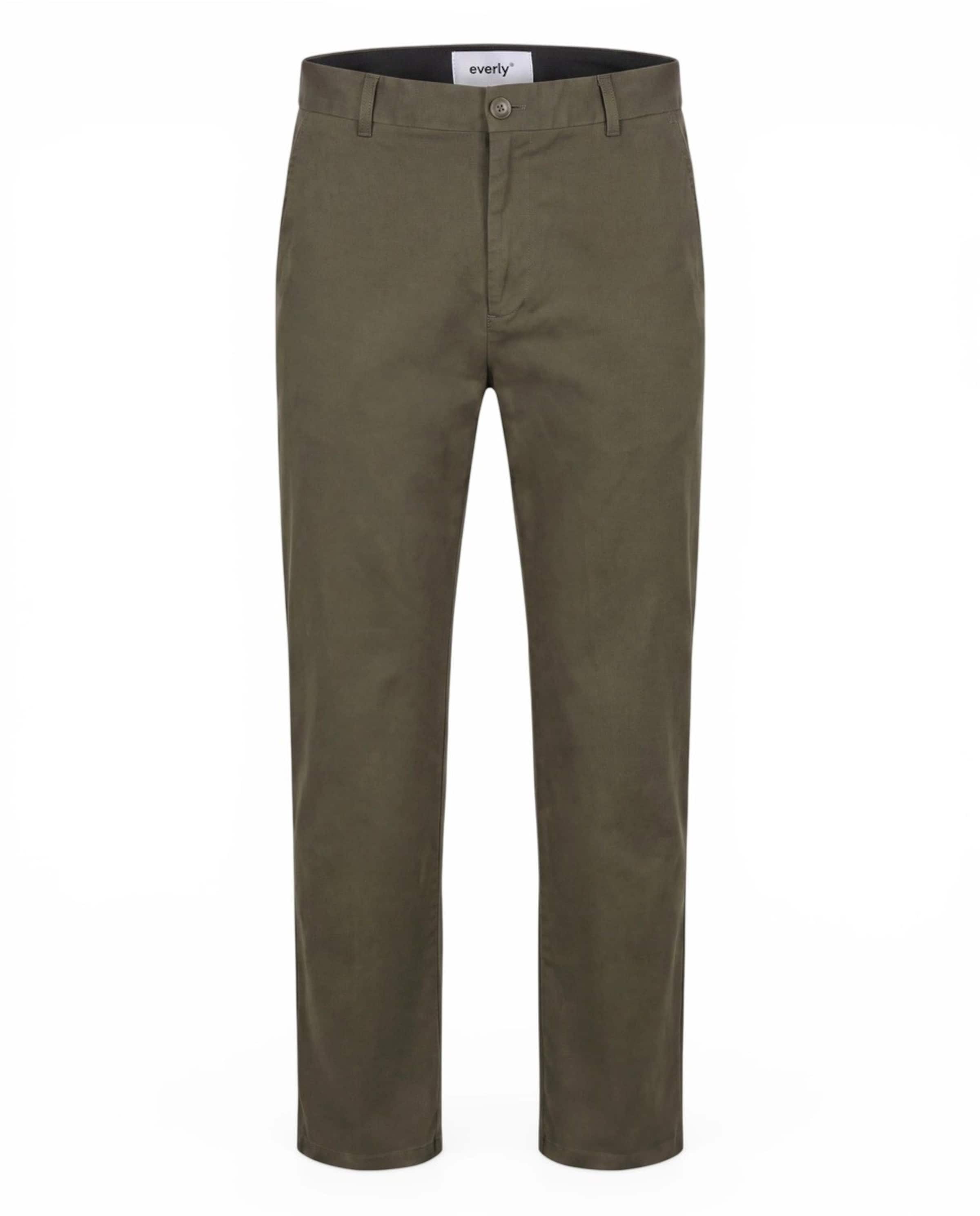 everly® Štandardný strih Chino nohavice - Zelená: predná strana
