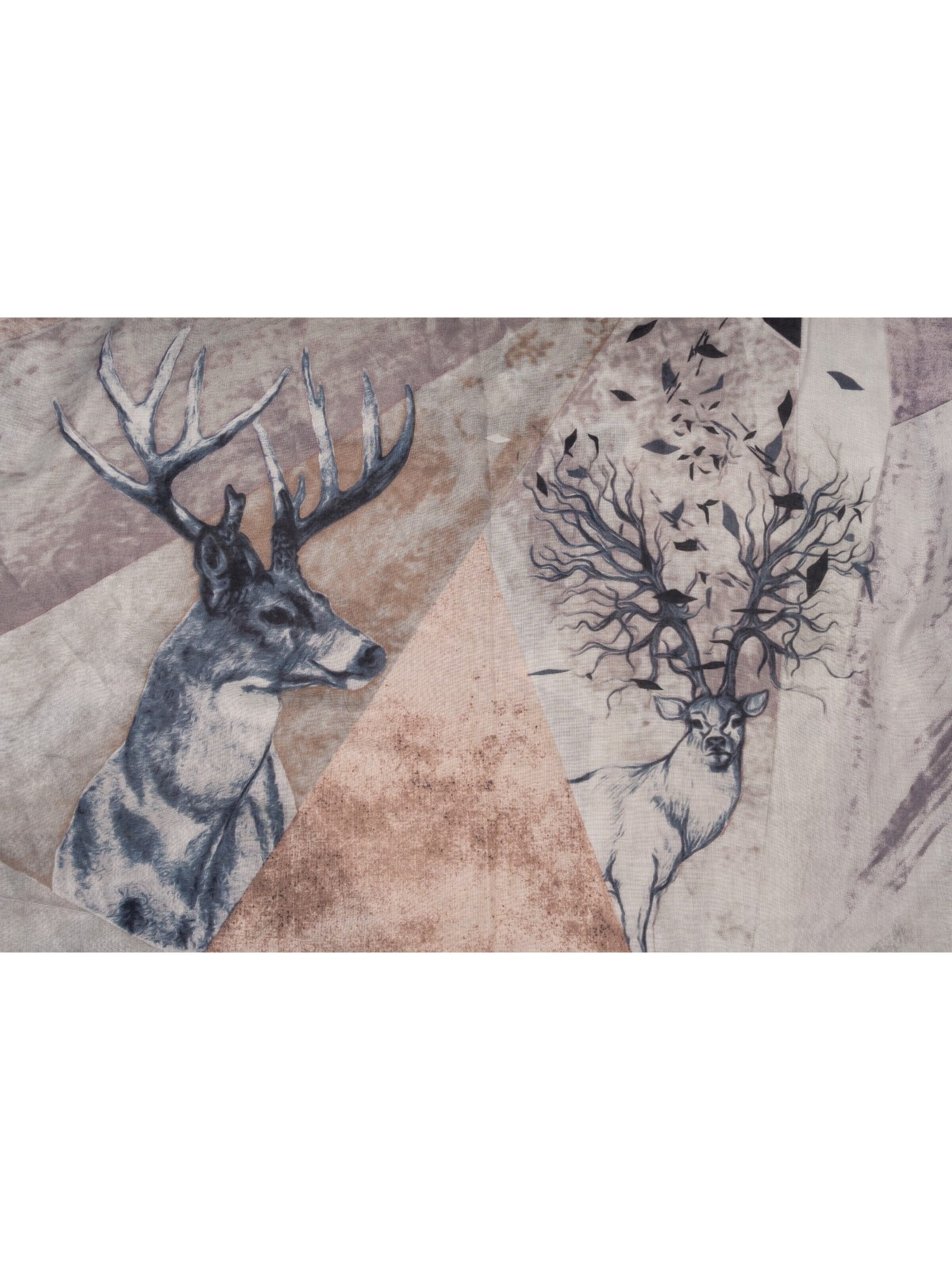 styleBREAKER Schlauchschal 'Loop Schal mit Hirsch Print'‌‌‌‌‌ in Grau