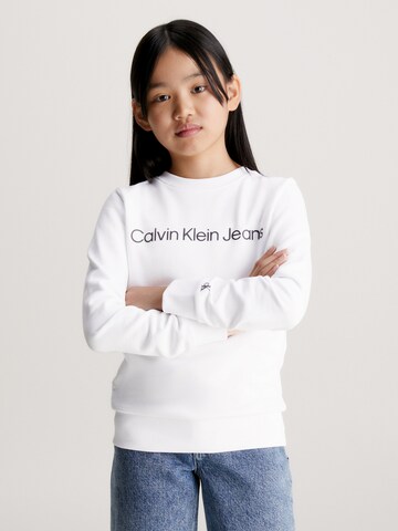 Sweat Calvin Klein Jeans en blanc : devant