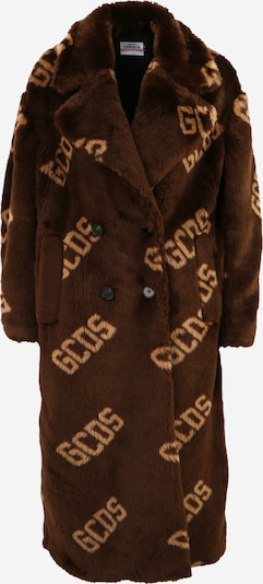 Žieminis paltas 'LARA' iš GCDS, spalva – tamsiai ruda / aukso geltonumo spalva, Prekių apžvalga