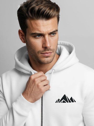 Neverless Zip-Up Hoodie 'Berg Polygon' in White