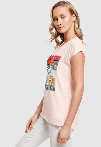 ABSOLUTE CULT T-Shirt 'Tom and Jerry - Basketball Buddies' in Pink