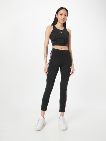ADIDAS SPORTSWEARSkinny Sportske hlače 'Essentials 3-Stripes High-Waisted ' - crna boja