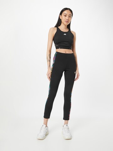 ADIDAS SPORTSWEAR Skinny Sportbyxa 'Essentials 3-Stripes High-Waisted ' i svart