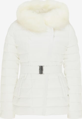 Faina Winter Jacket In Wool White, Inc International Concepts Faux Fur Hood Quilted Down Coats