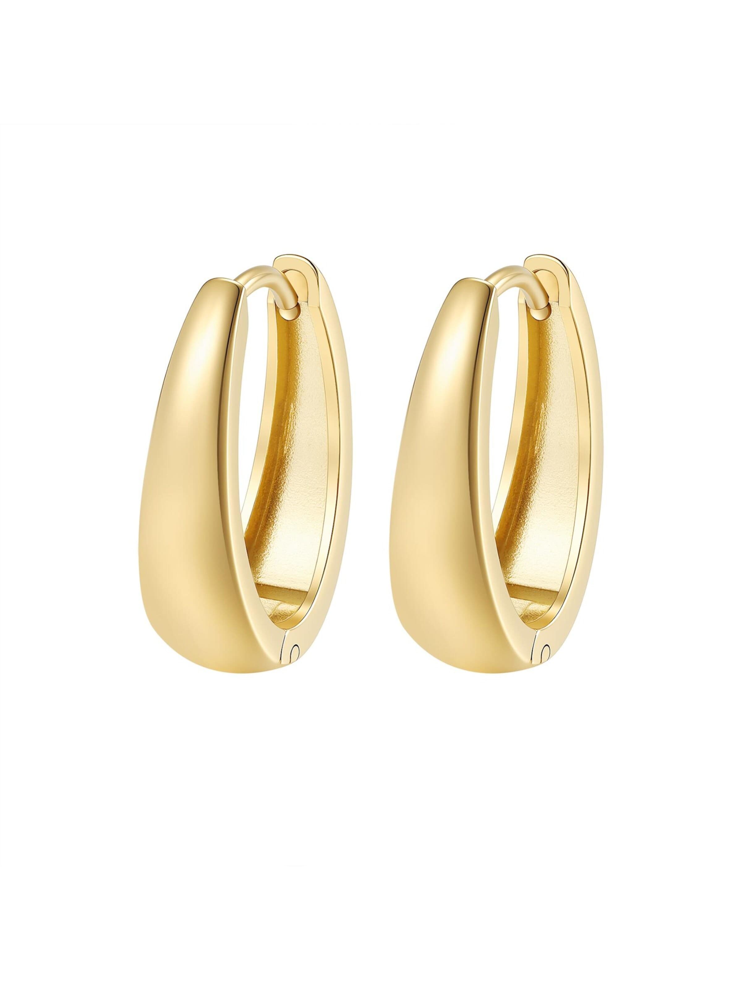 Boucles d'oreilles 'Bold Dome Hoop' Hey Happiness en or : devant