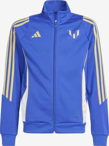 ADIDAS PERFORMANCE Athletic Zip-Up Hoodie 'Pitch 2 Street Messi' in Blue: front