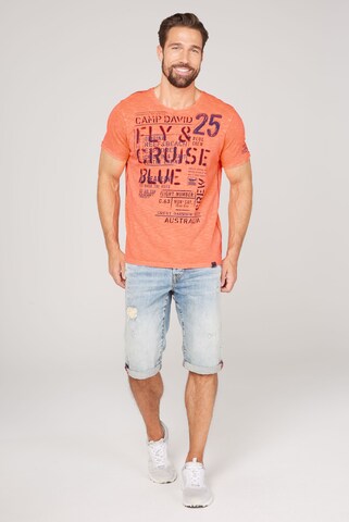 CAMP DAVID T-Shirt  'Fly and Cruise' in Orange