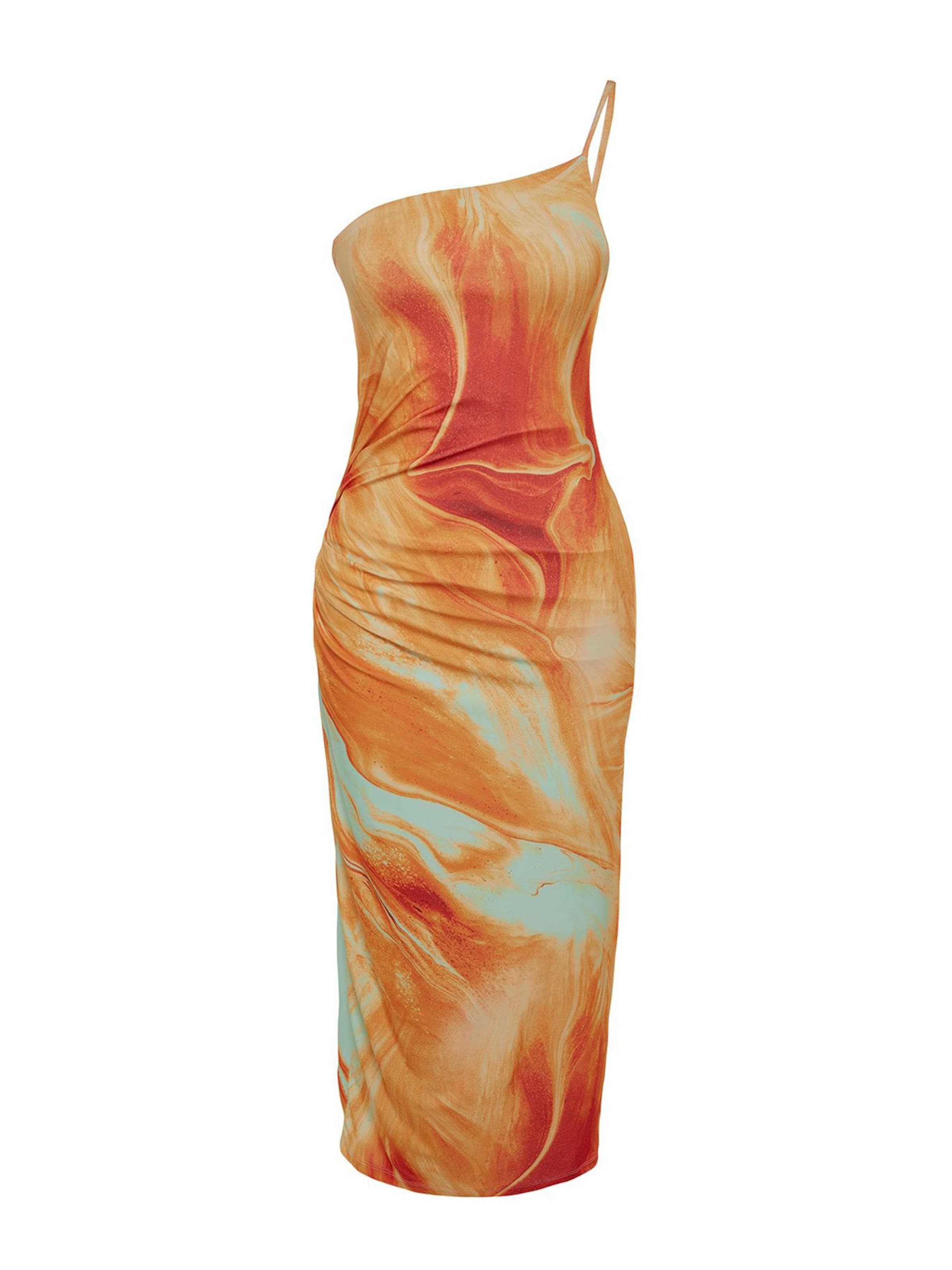 oranžinė Trendyol Kokteilinė suknelė: priekis