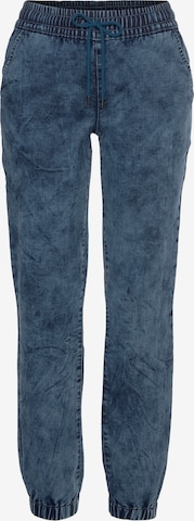 H.I.S Tapered Trousers in Blue: front