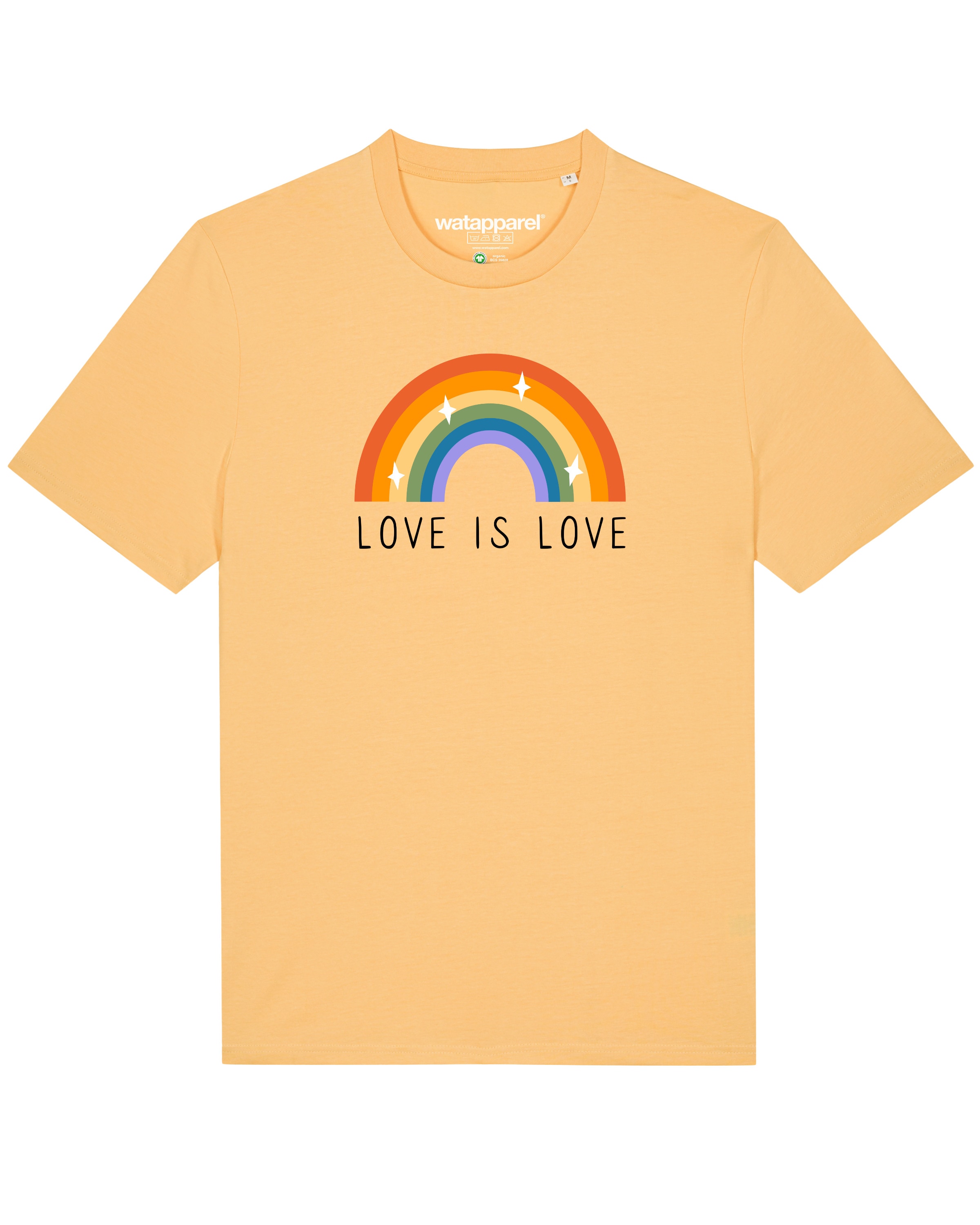 Maglietta 'Love is Love' di Watapparel in arancione: frontale