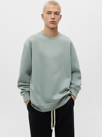 Pull&Bear Суичър в зелено: отпред