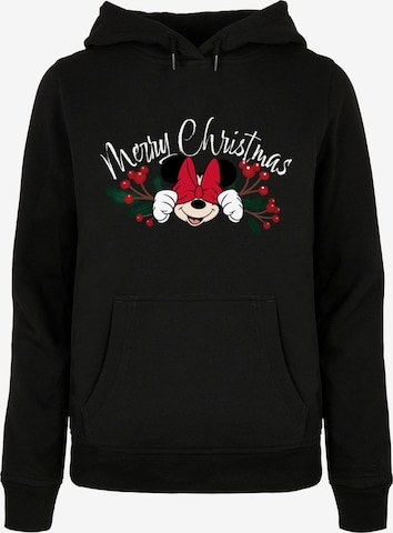 ABSOLUTE CULT Sweatshirt 'Minnie Mouse - Christmas Holly' in Zwart: voorkant