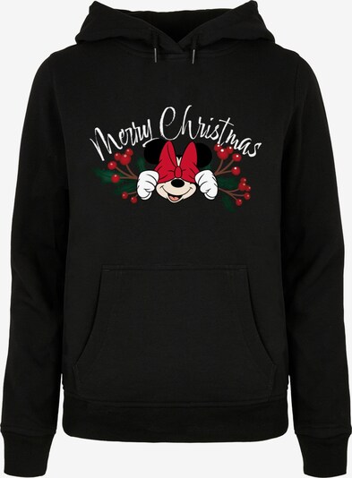 ABSOLUTE CULT Sweat-shirt 'Minnie Mouse - Christmas Holly' en vert foncé / rouge / noir / blanc, Vue avec produit