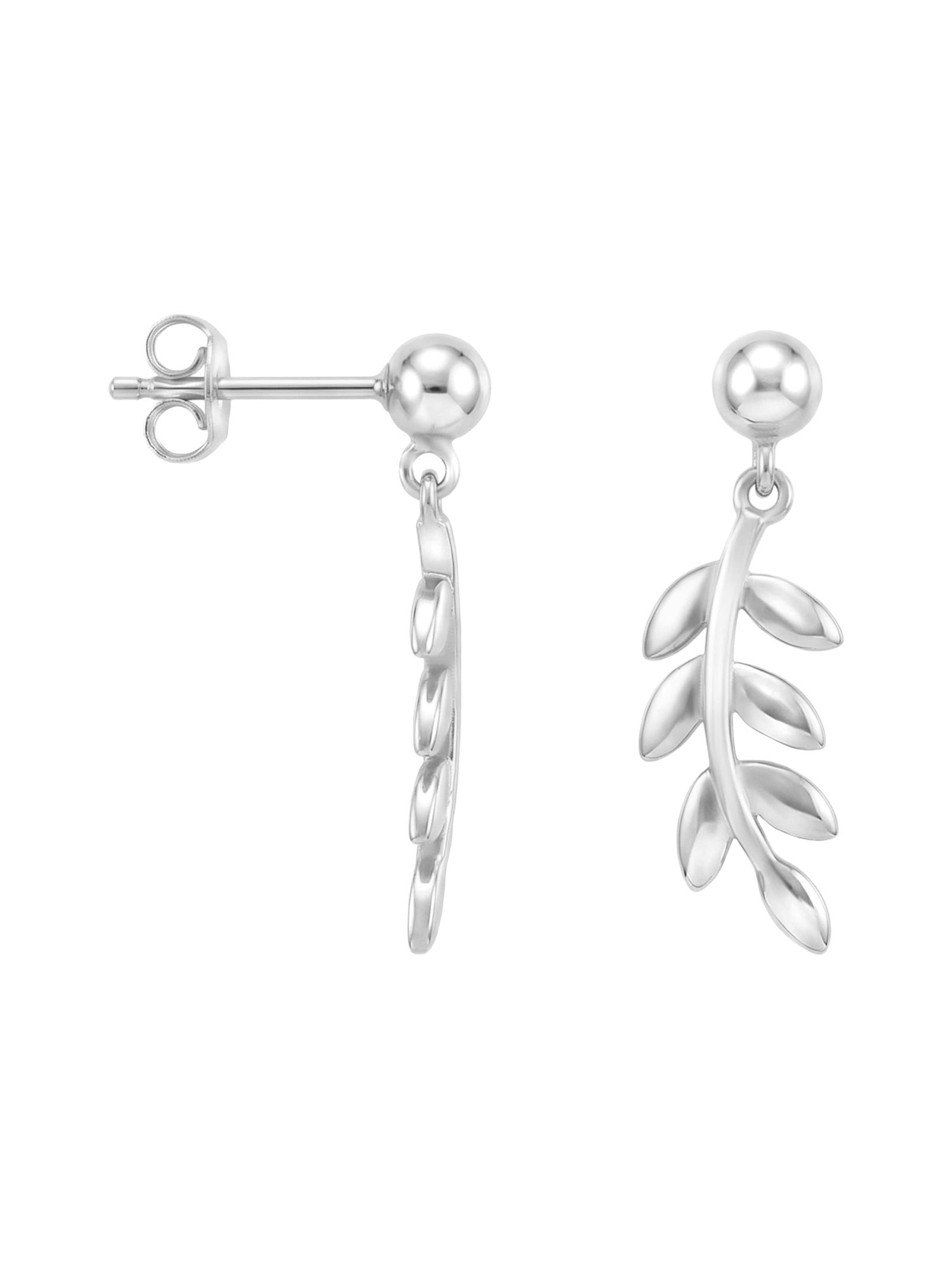 Sofia Milani Ohrringe 'Leaf'‌‌‌‌ in Silber: Vorderseite