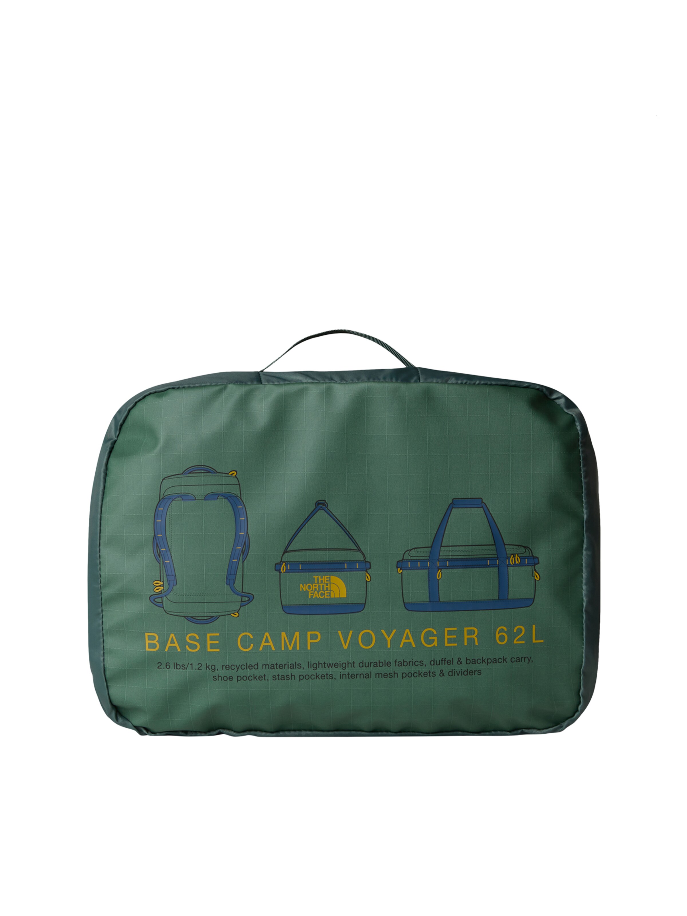 THE NORTH FACE - Bolsa de deporte 'BASE CAMP VOYAGER DUFFEL 62L' en verde