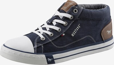 MUSTANG Sneakers hoog 'Easy' in de kleur Navy / Bruin / Wit, Productweergave