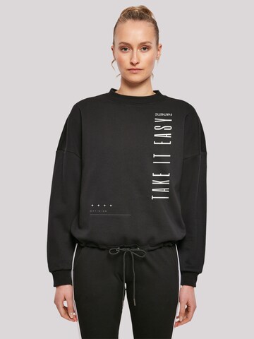 F4NT4STIC Sweatshirt 'Take It Easy' in Zwart: voorkant