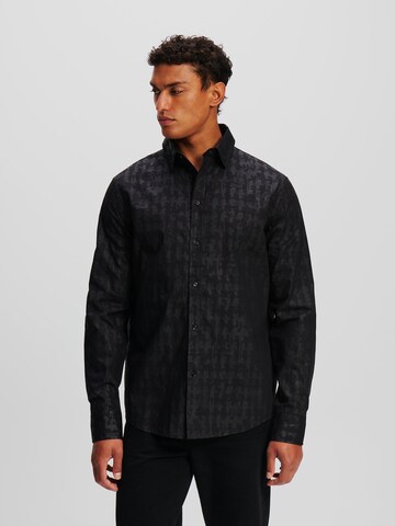 Coupe regular Chemise ' Kameo ' Karl Lagerfeld en noir : devant