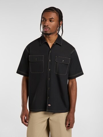DICKIES Comfort fit Koszula 'RIVERBEND' w kolorze czarny: przód