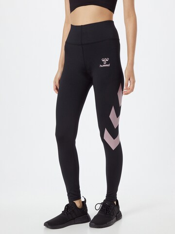 Hummel Skinny Sportsbukser 'Paris' i sort: forside