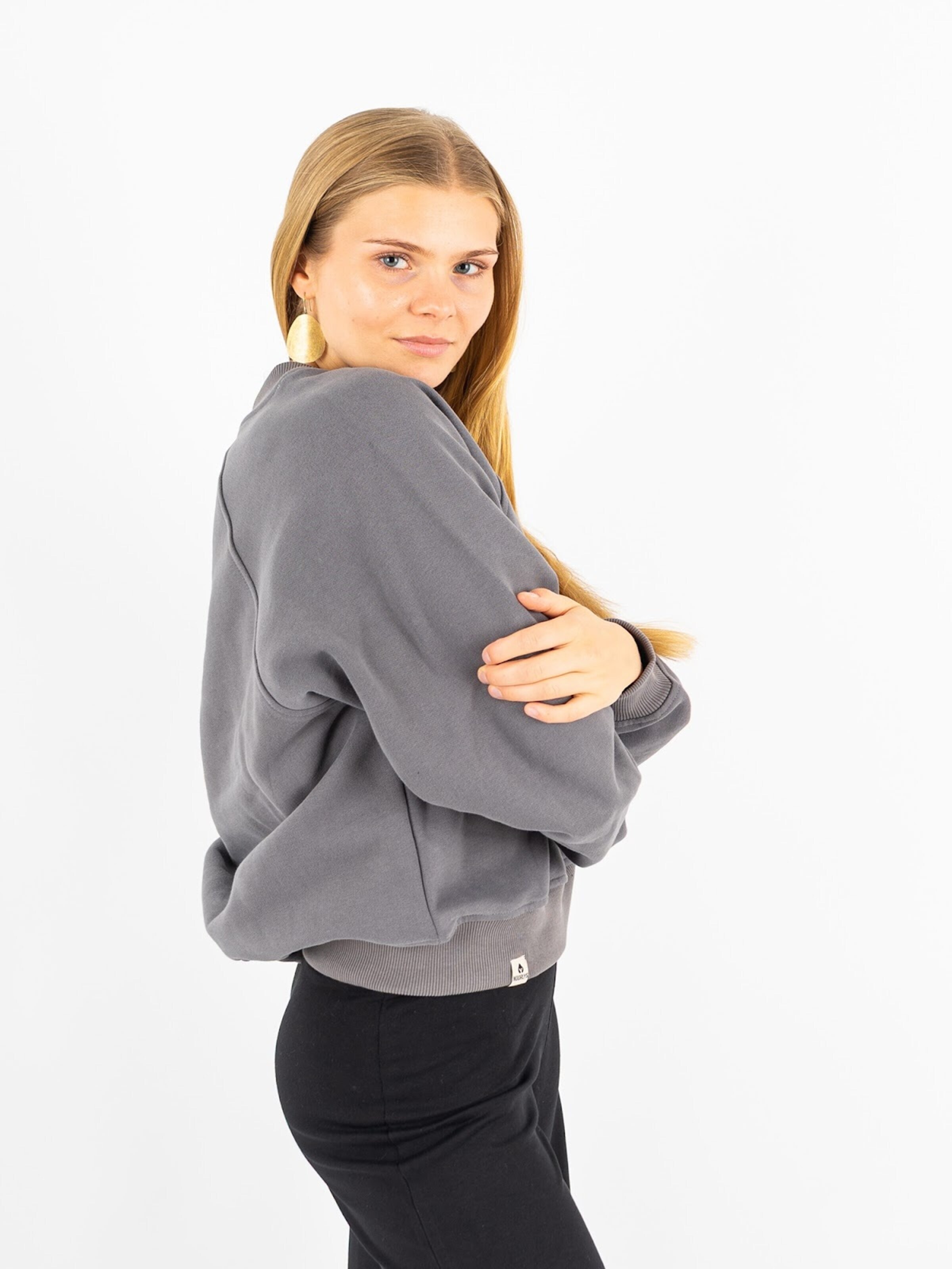 NOORLYS Pullover 'DERNEN'‌‌ in Grau: Vorderseite